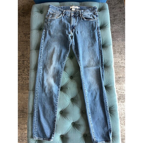 H&M L.O.G.G. Mens Jeans Size 33 Medium Wash Blue Straight Leg Stretch Classic - Picture 1 of 8